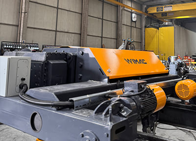 Double girder crane trolley with rope drum, lifting motor and sheaves